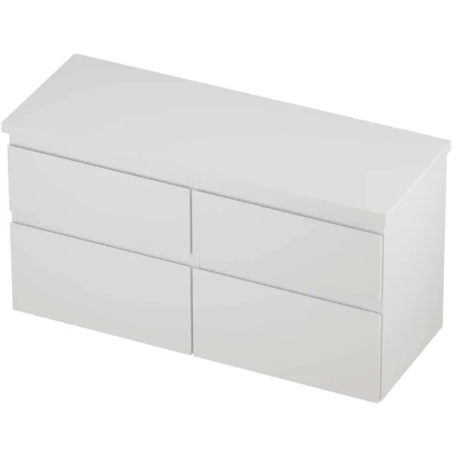 Proline Deck Badmeubelset Asymmetrisch 4 Laden 120x46x55 cm Mat Wit