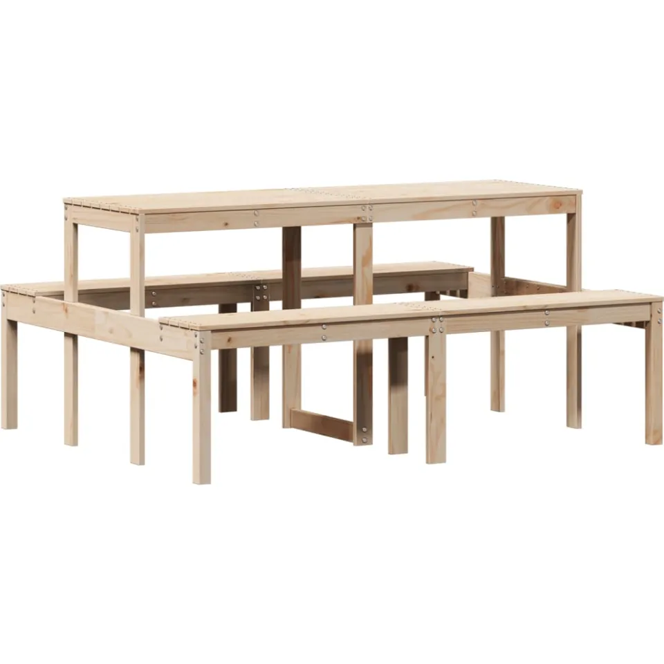 vidaXL Picknicktafel 160x134x75 cm massief grenenhout Bruin