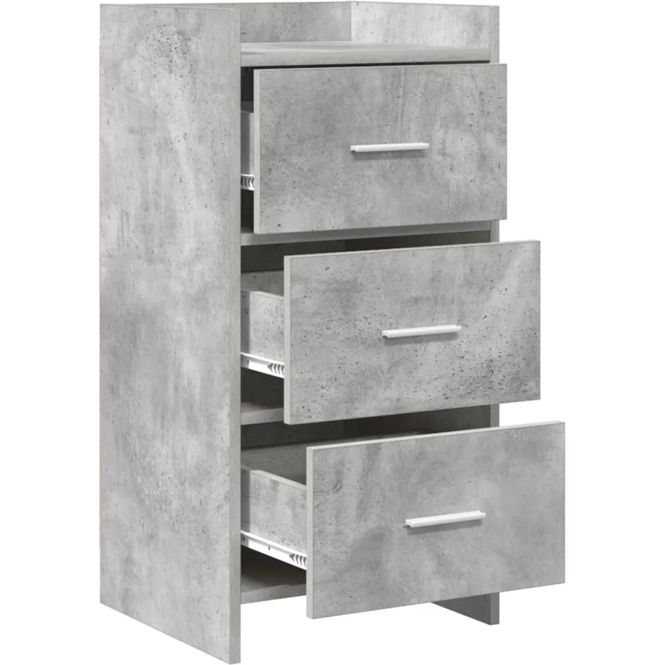 vidaXL Dressoir Betongrijs 40 x 36 x 80 cm Bewerkt hout grijs, foto 3