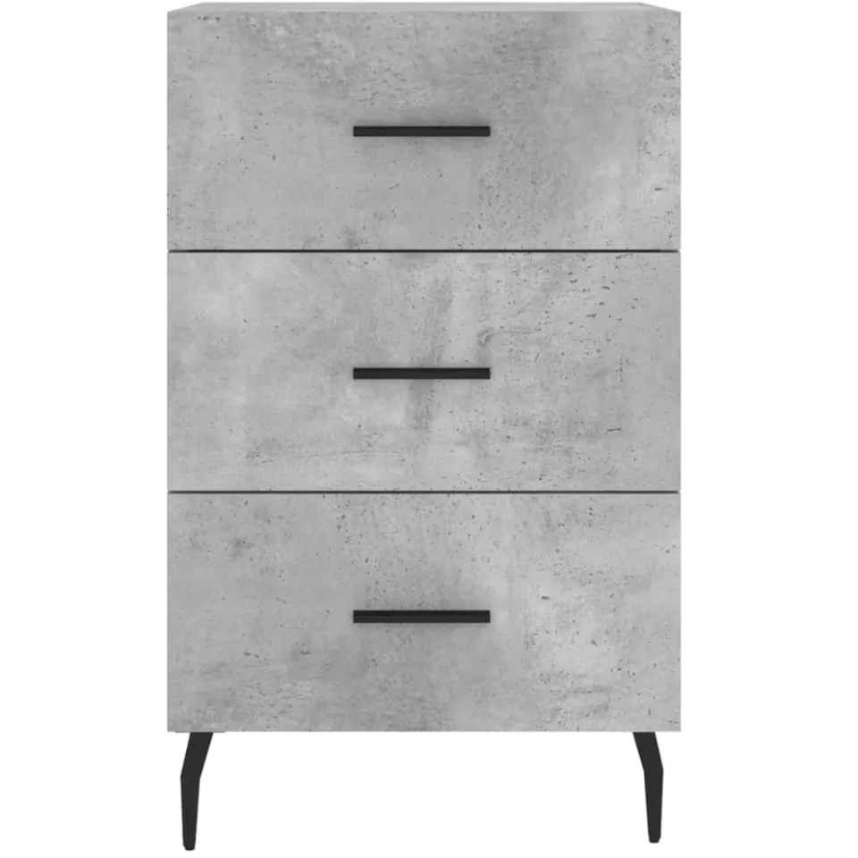 vidaXL Nachtkastje 40x40x66 cm bewerkt hout betongrijs grijs