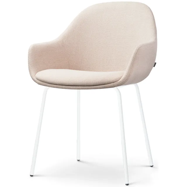Nolon Nora-Mae eetkamerstoel beige - wit onderstel