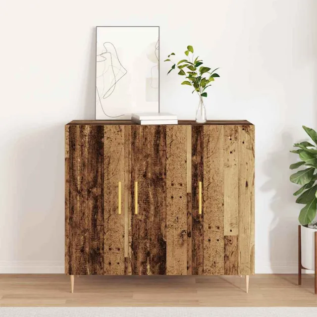 vidaXL Dressoir Oudhout 90 x 34 x 80 cm Bewerkt hout Bruin