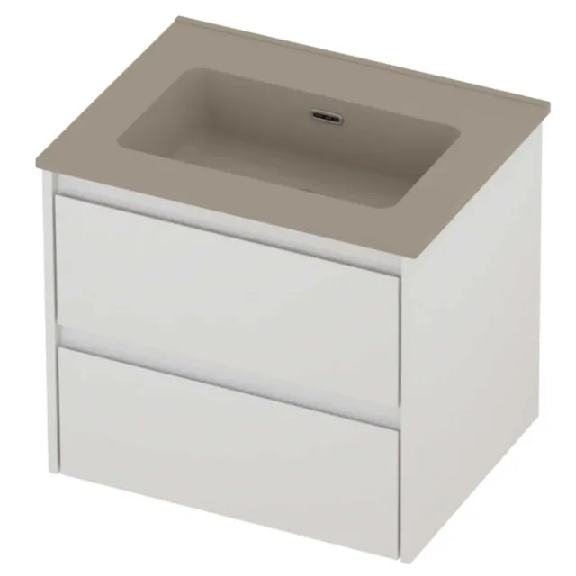 Proline Tribute Badmeubelset Porselein Elegant 1 Gat 60x46x54 cm Mat Crème Cotton Glans Wit