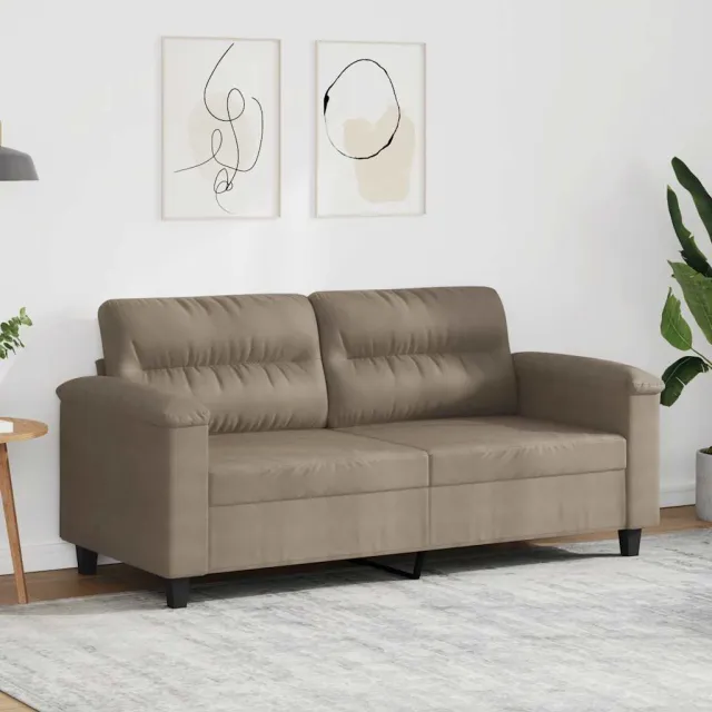 vidaXL Tweezitsbank 140 cm microvezelstof taupe