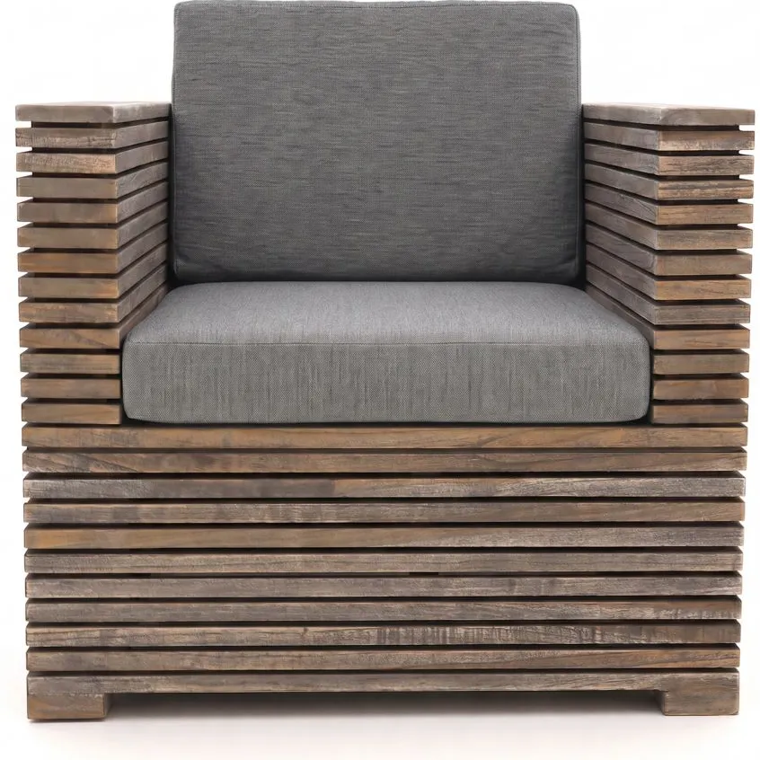 ROUGH Furniture ROUGH-C lounge tuinstoel bruin, foto 3
