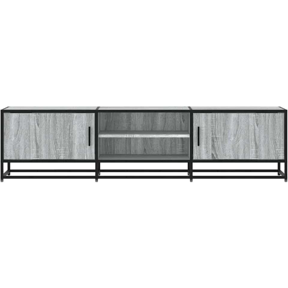 vidaXL Tv-meubel 160x35x41 cm bewerkt hout metaal grijs sonoma eiken, foto 4