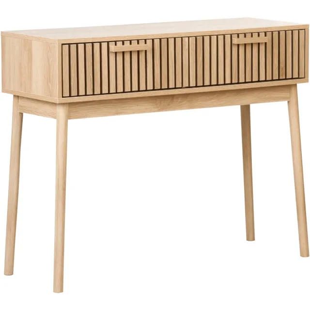 Beliani LYNWOOD - Consoletafel - Lichthout - MDF Bruin