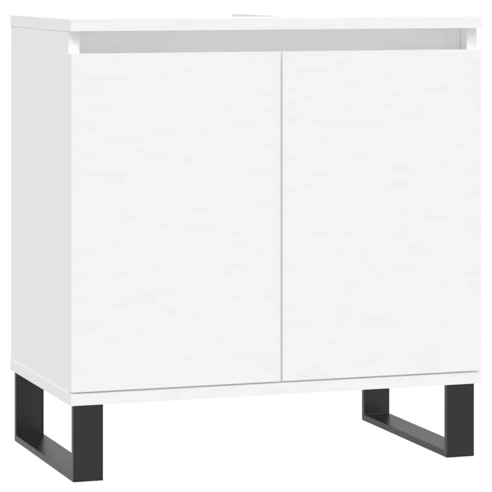 vidaXL Badkamerkast 58x33x60 cm bewerkt hout wit, foto 3