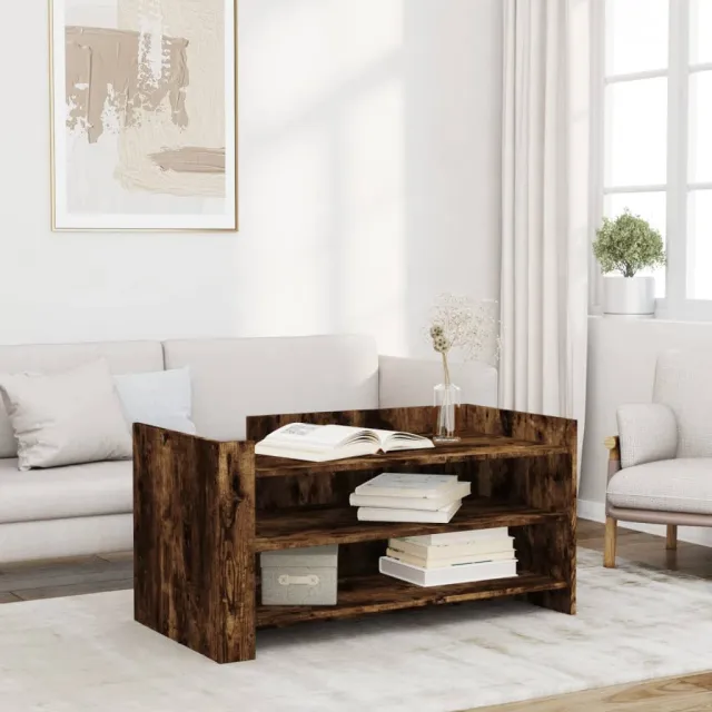 vidaXL Salontafel 100x50x50 cm bewerkt hout gerookt eikenkleurig, foto 2