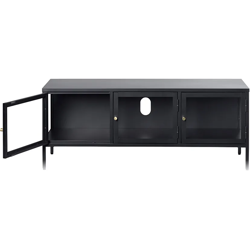 Olivine Carrie metalen tv meubel zwart - 132 x 40 cm, foto 3