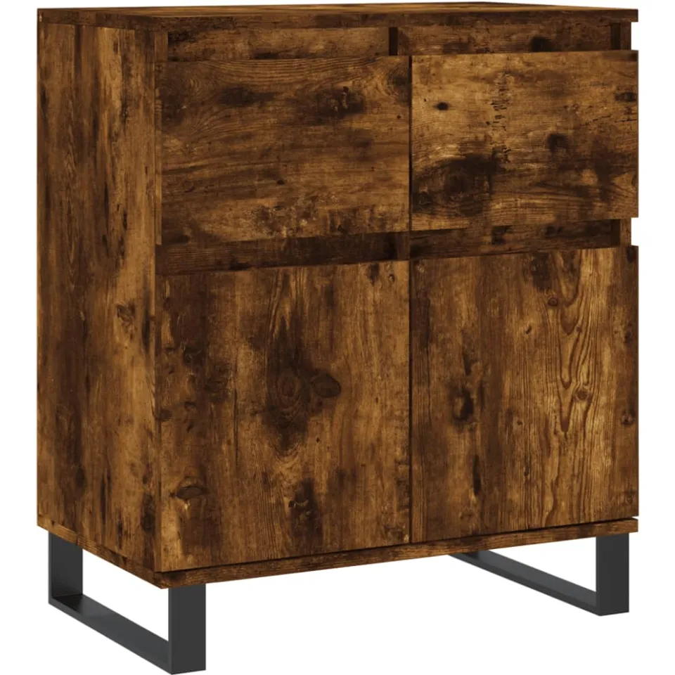 vidaXL Dressoir 60x35x70 cm bewerkt hout gerookt eikenkleurig, foto 3