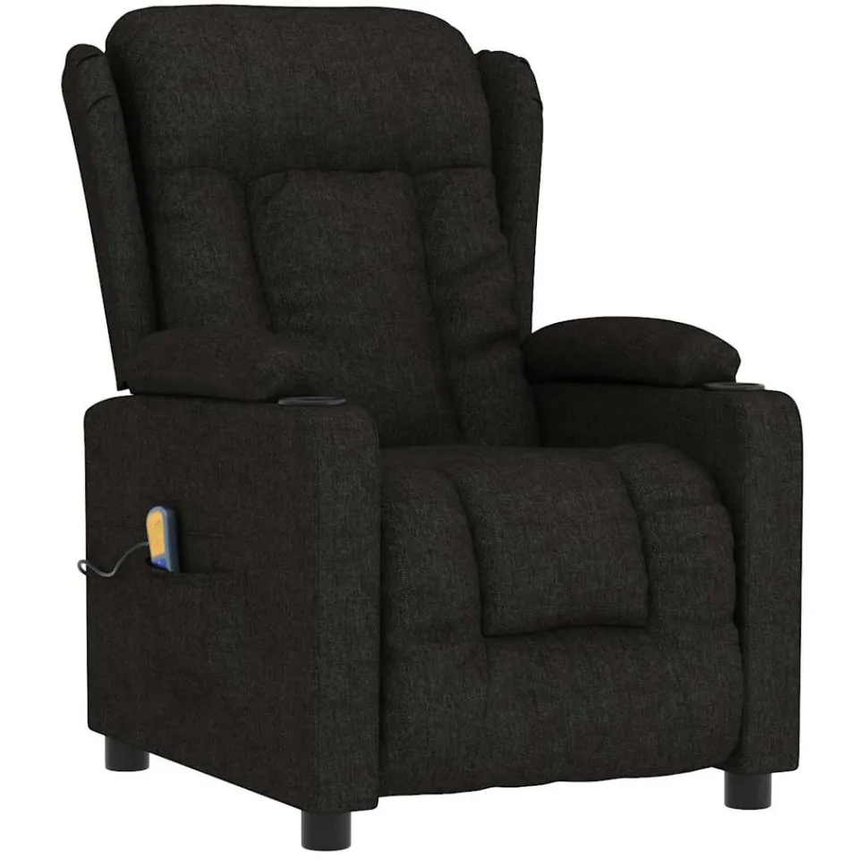 vidaXL Massagestoel stof zwart, foto 3