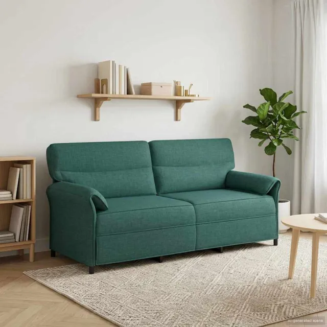 vidaXL 3-Zits Bank 3-zits Donkergroen 198 x 83 x 95 cm Stof