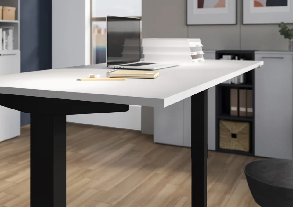 Elektrisch Bureau Ergonoma Lichtgrijs Zwart 180 CM, foto 5