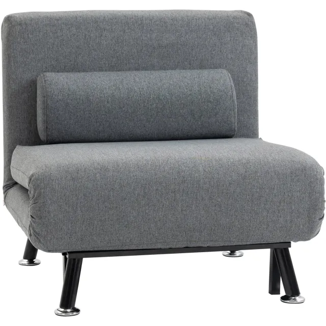 Homcom Inklapbare slaapbank slaapzetel inklapbare matras bed logeerbed grijs bank 833-066 dunkelgrau