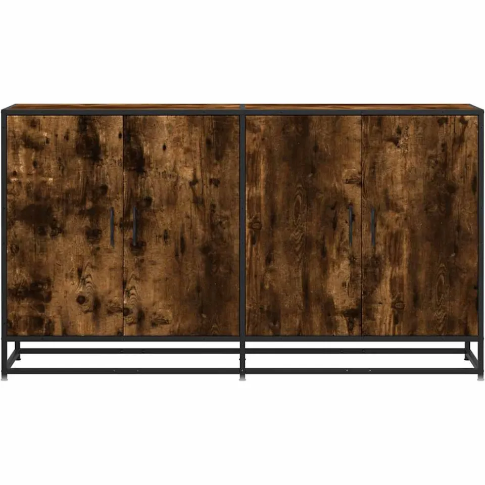 vidaXL Dressoir 134x35x76 cm bewerkt hout gerookt eikenkleurig, foto 4