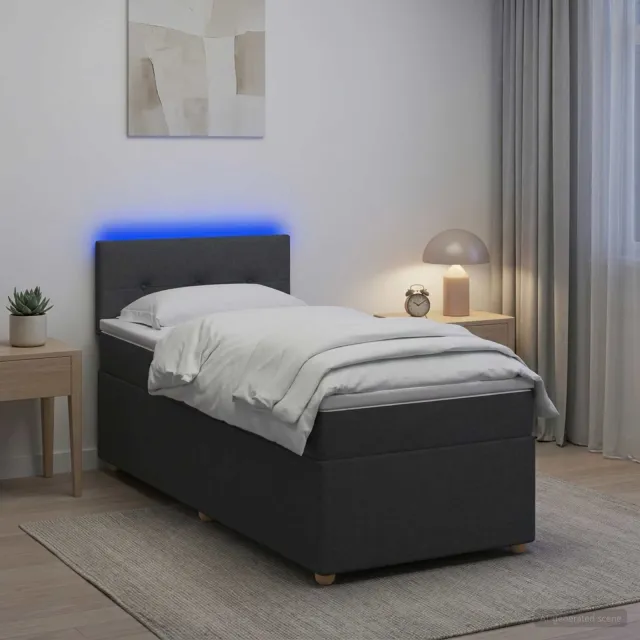vidaXL Boxspringbed met matras Donkergrijs 80 x 200 cm Stof