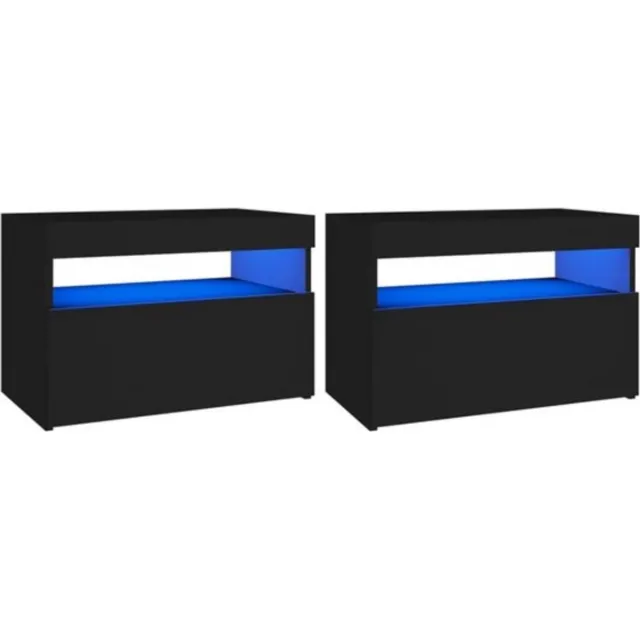 Thuys Vitrinekast Met Led Verlichting – Opbergkast – Verzamelkast – Set van 2 – 60 x 35 x 40cm – Zwart