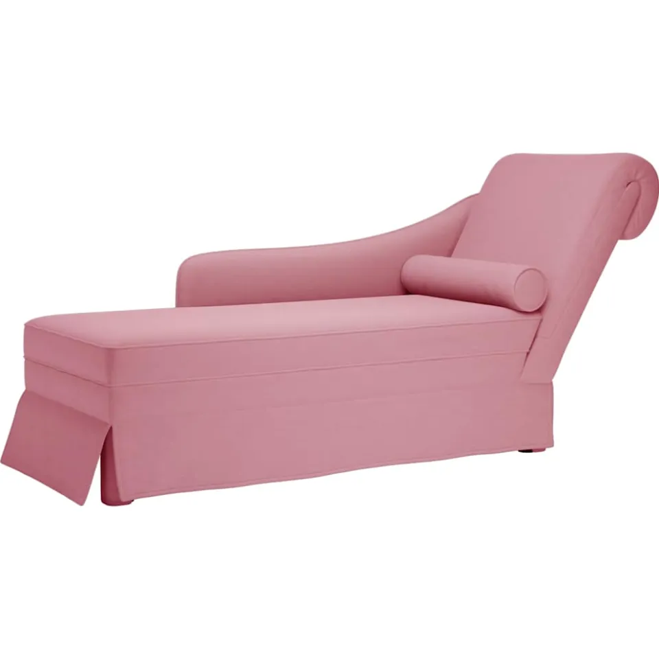 vidaXL Chaise longue met bolster en rechterarmleuning fluweel roze