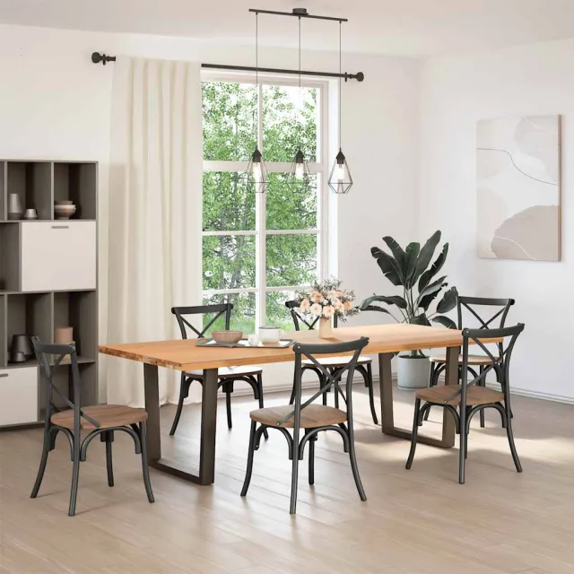 vidaXL Eettafelpoten 2 st V-vormig 90x(72-73,3) cm staal naturel Bruin