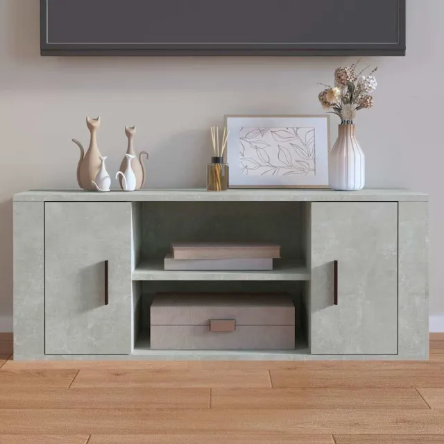 vidaXL Tv-meubel 100x35x40 cm bewerkt hout betongrijs grijs, foto 2