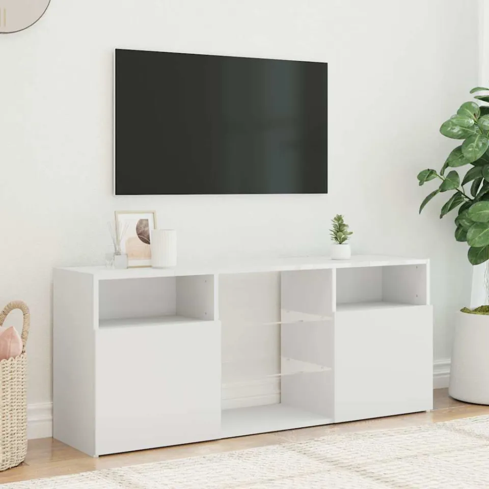 vidaXL Tv-meubel met LED-verlichting 120x30x50 cm wit