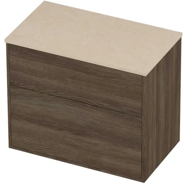 Proline Deck Badmeubelset Hardsteen Voor Grepen Asymmetrisch 80x46x67 cm Sand Stone Vital Oak Eiken