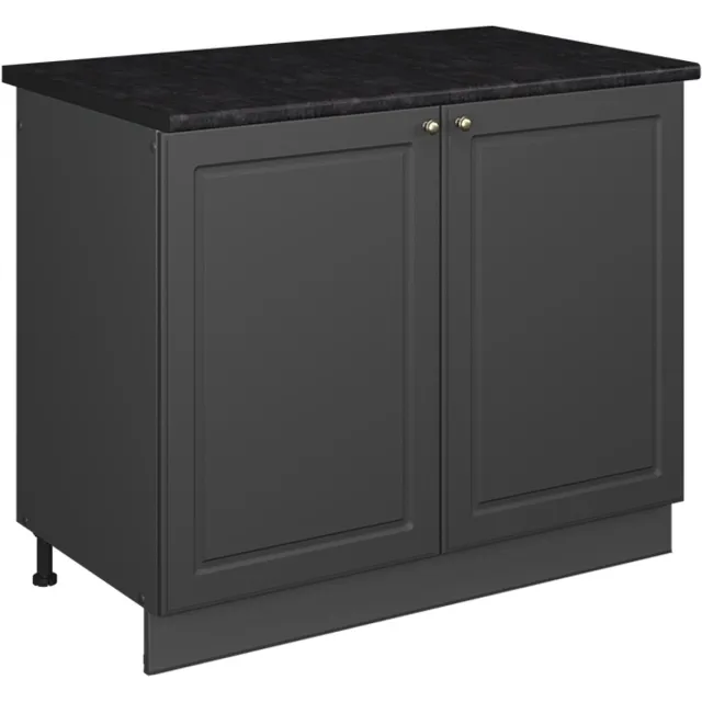 Vicco Wastafelkast Fame-Line, Anthrazit-Gold Landhaus/Antraciet, 100 cm, WB Antraciet Anthrazit-Gold landelijk/Antraciet