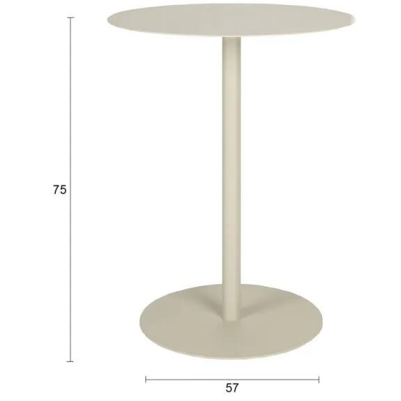 Zuiver Snow Bistrotafel Rond 57 cm Metaal Beige, foto 2