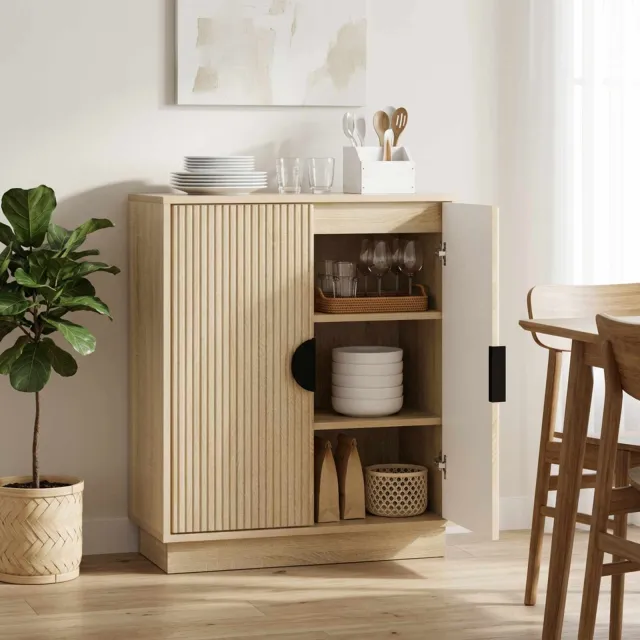 vidaXL Dressoir VENRAY Sonoma Eiken 66 x 33 x 77,5 cm Bewerkt hout
