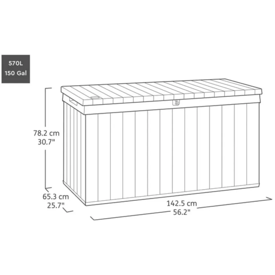 Keter Venetian opbergbox 570L bruin, foto 4