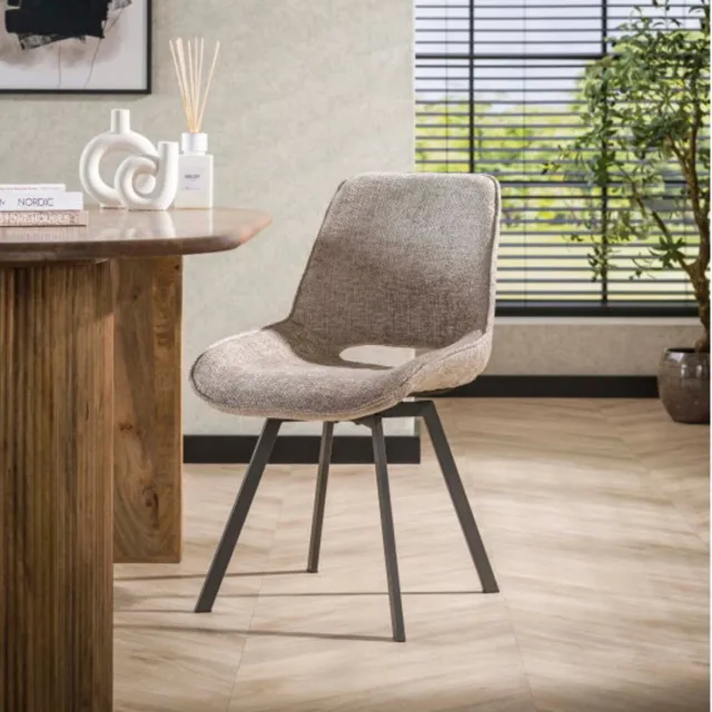 Meubelplaats Eetkamerstoel swivel. VPE4 - Rich zandkleur - eetkamerstoelen set van 4