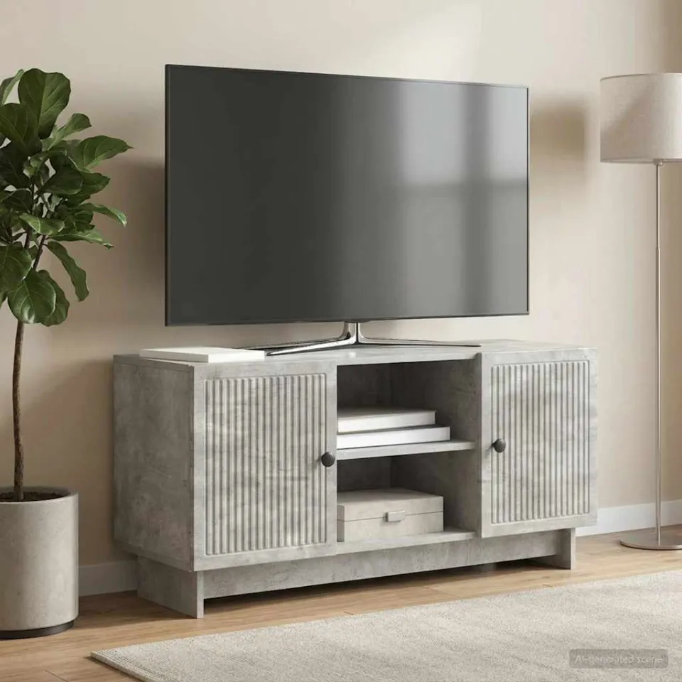 vidaXL TV-kast 102 x 34,5 x 50 cm Betongrijs Bewerkt hout grijs, foto 4