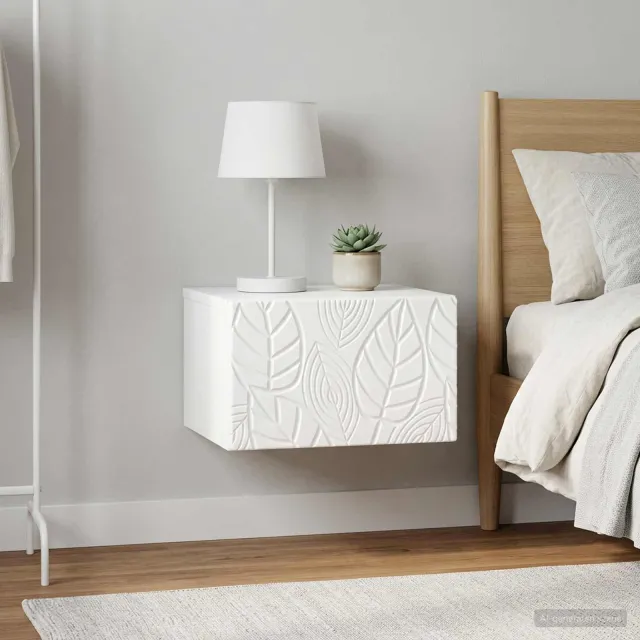 vidaXL Wandmontage Zijtafel 2 st Hoogglans Wit 34,5 x 33 x 20 cm, foto 2