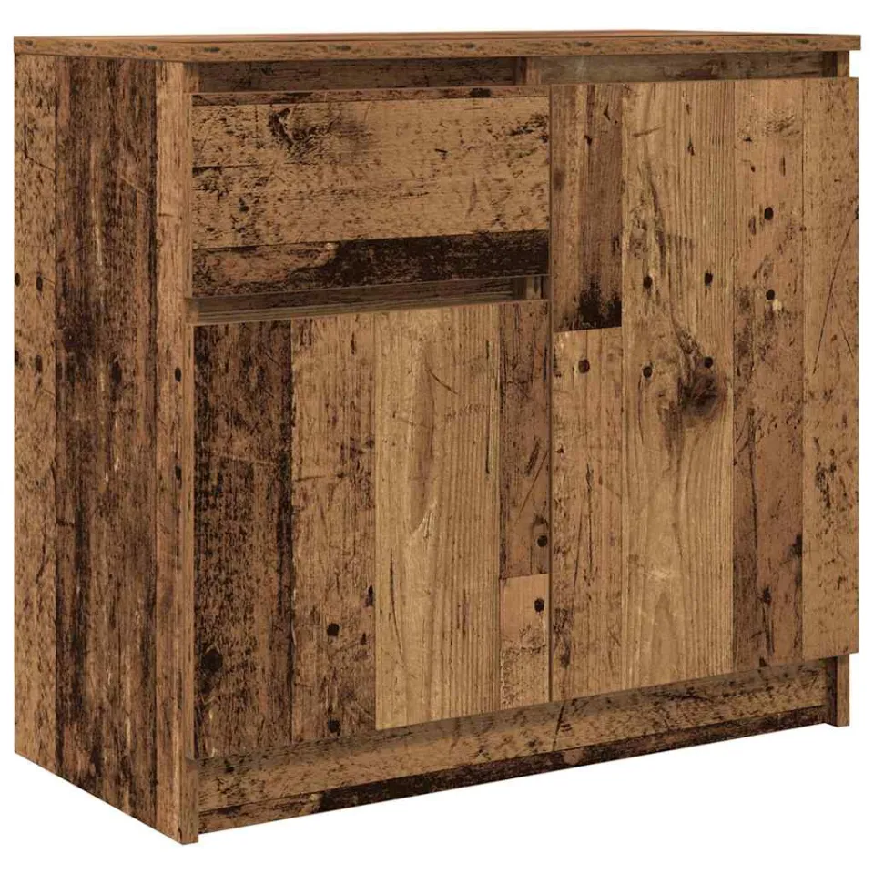vidaXL Dressoir met lade 71x35x65 cm spaanplaat oud hout bruin