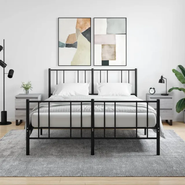 vidaXL Nachtkastjes 2 st 40x35x50 cm bewerkt hout grijs sonoma eiken, foto 2