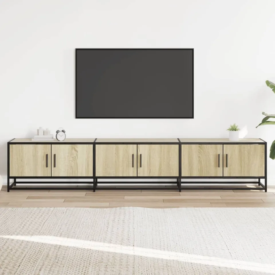 vidaXL Tv-meubel 210x35x41 cm bewerkt hout sonoma eikenkleurig, foto 2