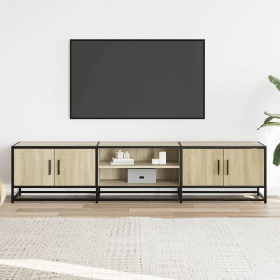 vidaXL Tv-meubel 180x35x41 cm bewerkt hout sonoma eikenkleurig, foto 2