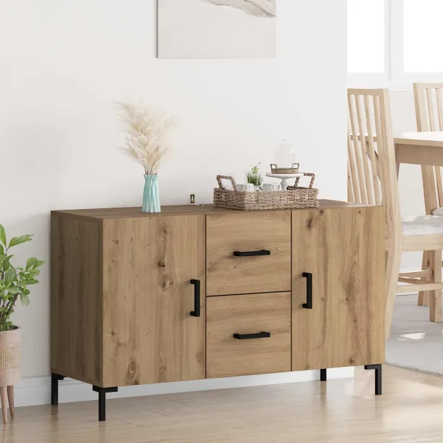 vidaXL Dressoir Artisan Eiken 100 x 36 x 60 cm Bewerkt hout Bruin