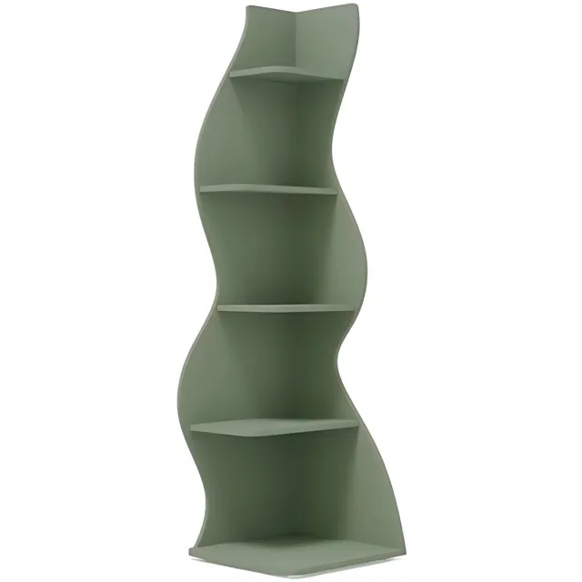 Happiq Moderne boekenkast 5 lagen - Groen - Boekenrek - Woonkamer, slaapkamer en kinderkamer - 50 × 48 cm × 177 cm - Hout