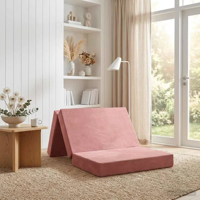 vidaXL Vouwbare Bankbed 80 x 67 x 45 cm Roze