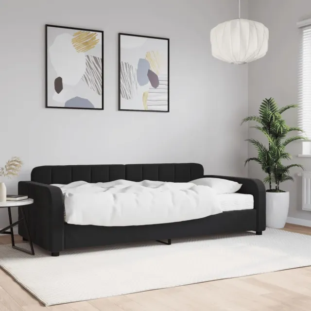 vidaXL Slaapbank met matras 90x190 cm fluweel zwart