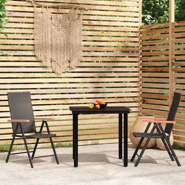 vidaXL 3-delige Tuinset zwart, foto 2