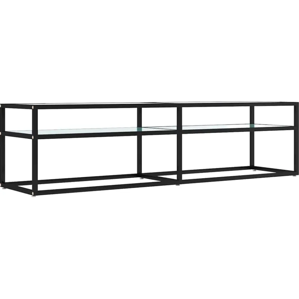 vidaXL Tv-meubel 160x40x40,5 cm gehard glas witmarmerkleurig, foto 3