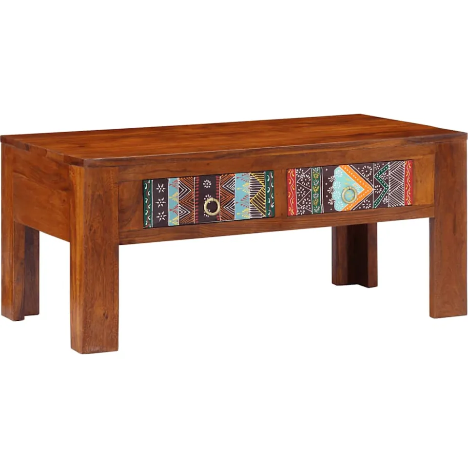 vidaXL Salontafel 90x50x40 cm massief acaciahout bruin, foto 3