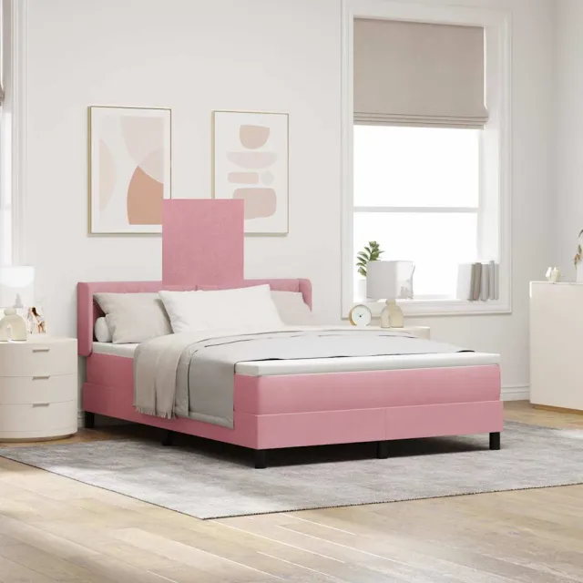 vidaXL Boxspringbed met hoofdeinde Roze 190 x 140 cm Fluweel