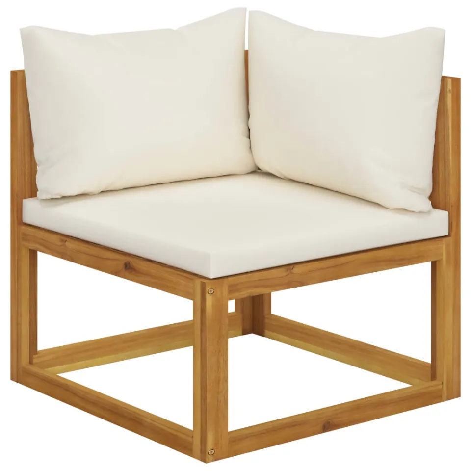 vidaXL 6-delige Loungeset met kussens massief acaciahout bruin, foto 2