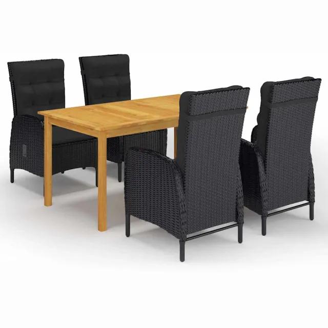 vidaXL 5-delige Tuinset zwart, foto 2