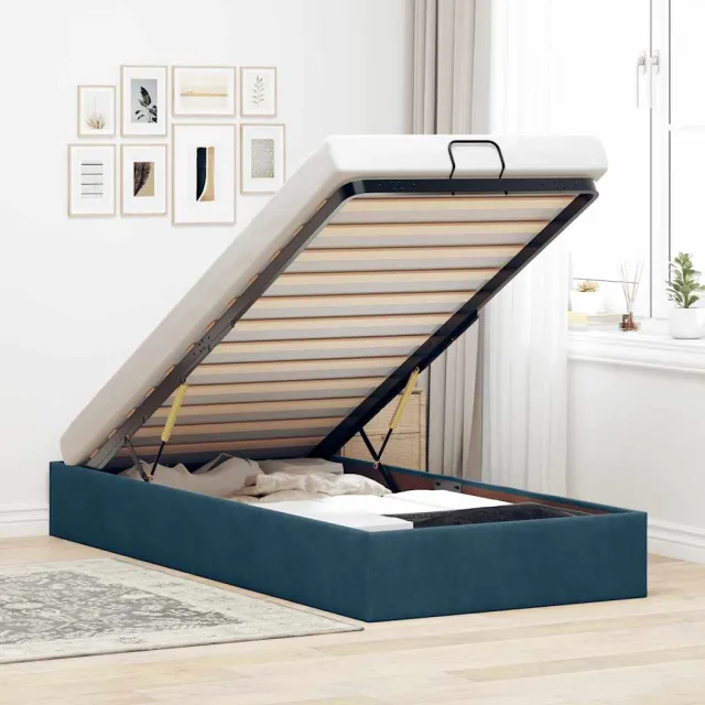 vidaXL Bedframe zonder matras 80x200 cm fluweel donkerblauw blauw