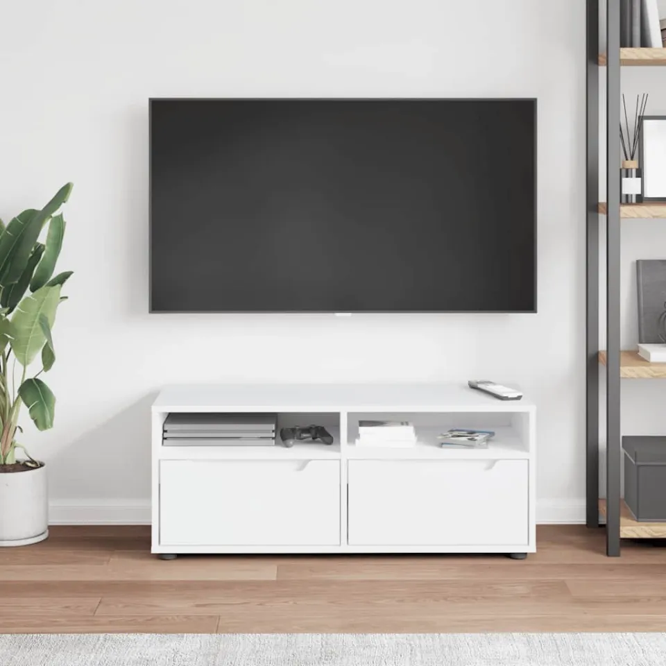 vidaXL Tv-meubel VISNES 100x40x38 cm bewerkt hout wit, foto 2